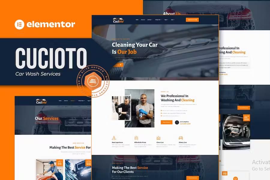 Cucioto - Car Wash Services Elementor Template Kit listing image