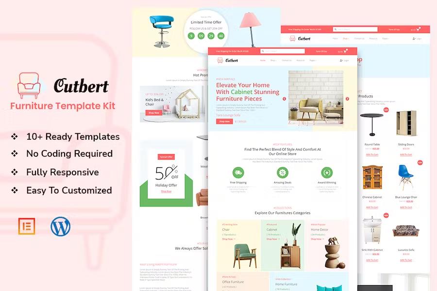 Cutbert - Furniture Store Elementor Template Kit listing image