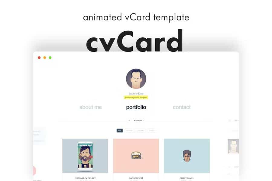 cvCard - Responsive Resume Template product preview