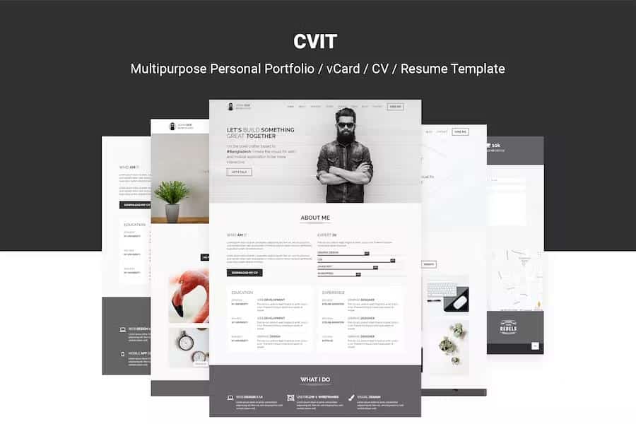 CVIT - Multipurpose Personal Portfolio   vCard   CV   Resume Template