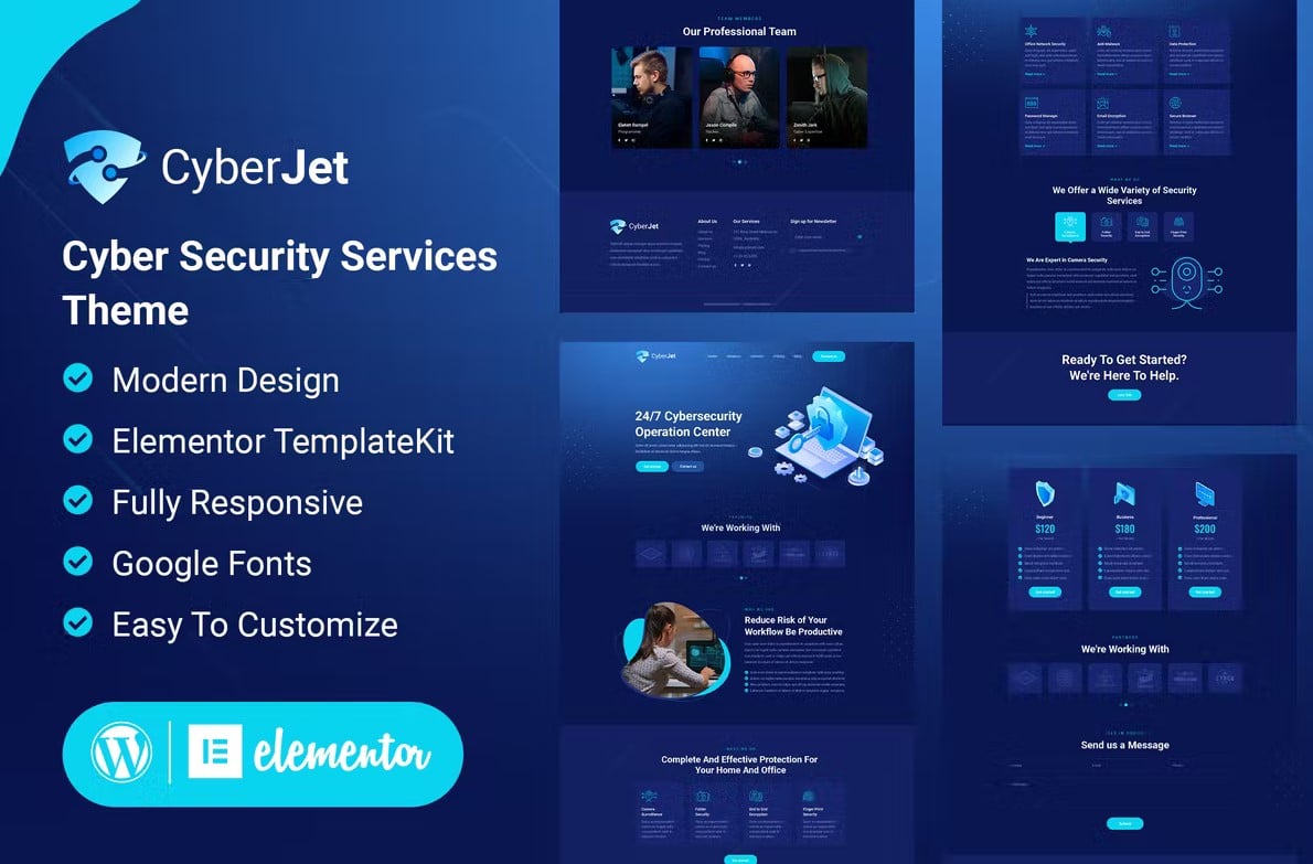 CyberJet - Web Security Elementor Template Kit
