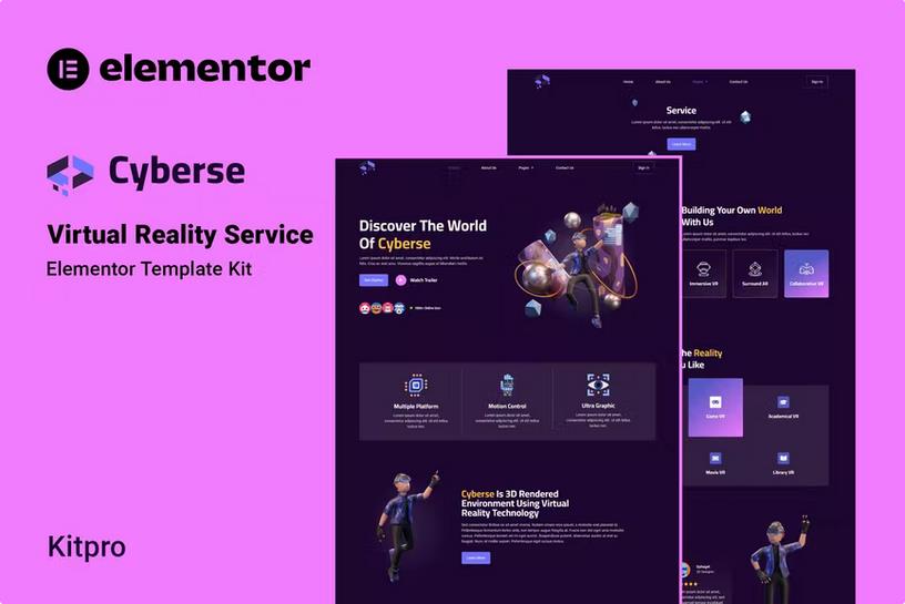 Preview image for Cyberse - Virtual Reality Service Elementor Template Kit