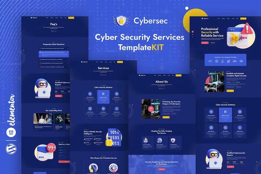 Cybersec - Security Services Elementor Template Kit product preview