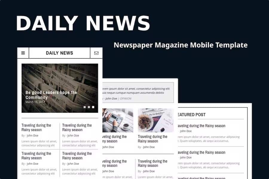 Daily News - Newspaper Magazine Mobile Template