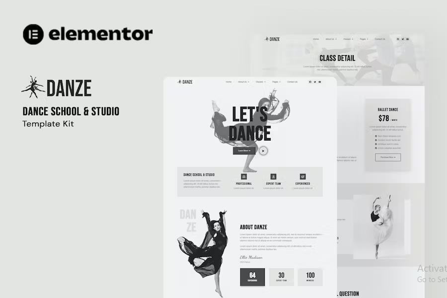 Preview image for Danze - Dance Studio School Elementor Template Kit
