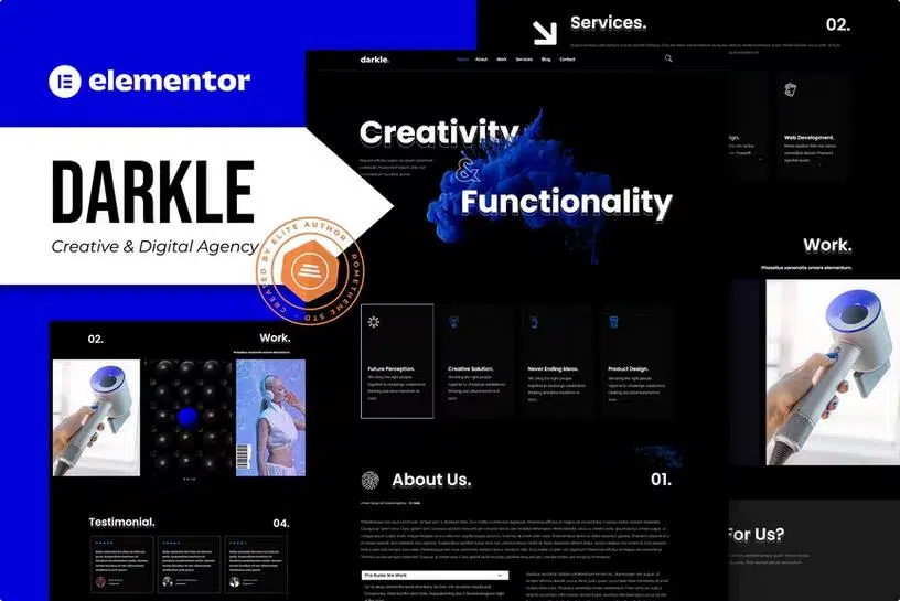 Darkle - Creative & Digital Agency Elementor Template Kit