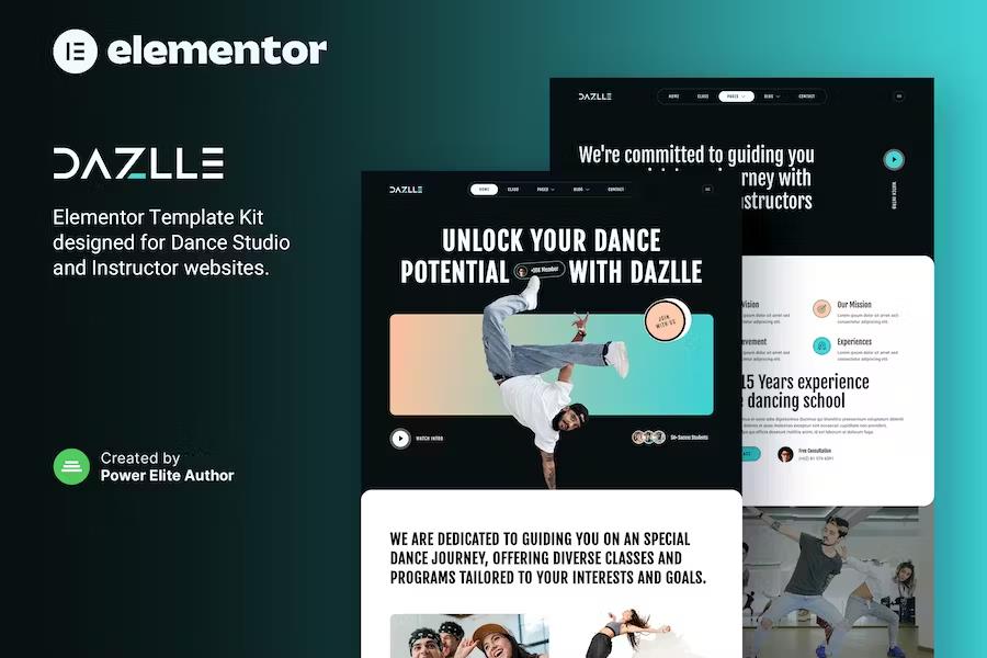 Preview image for Dazlle – Dance Studio & Instructor Elementor Template Kit