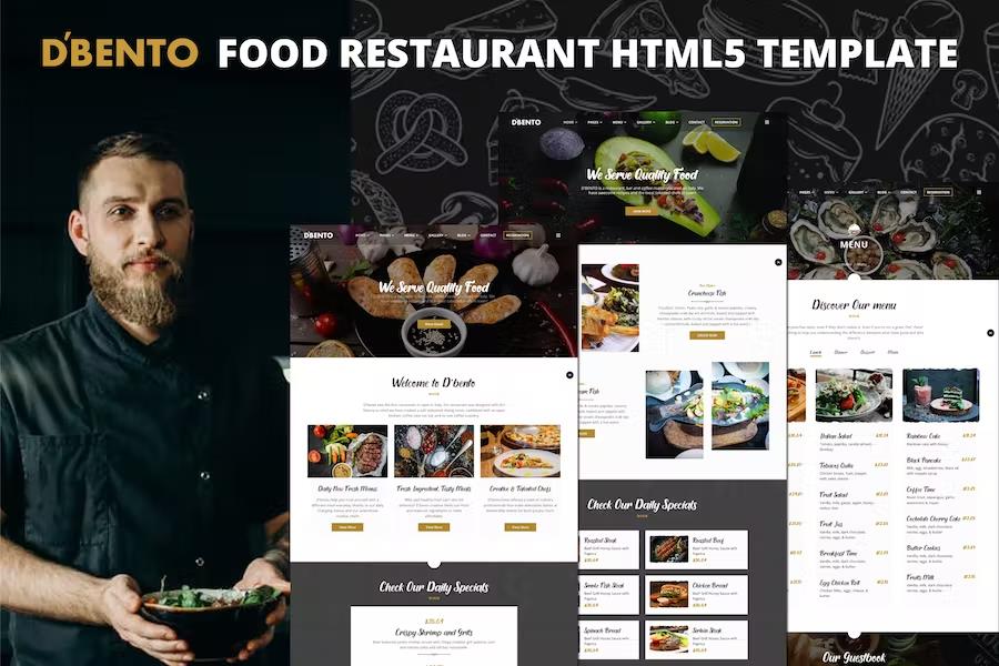 Product preview supplied for Dbento - Food Restaurant HTML5 Template