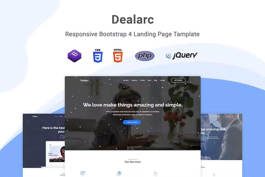Dealarc - Responsive Startup, Agency & Business  Landing Page Template