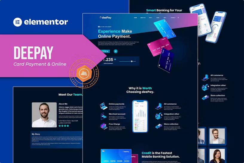 DeePay - Card Payment & Online Banking Elementor Template Kit