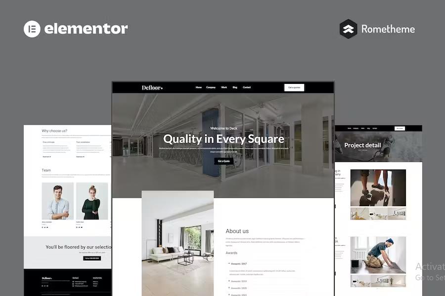 Preview image for Defloor - Floor Company Elementor Pro Full Site Template Kit