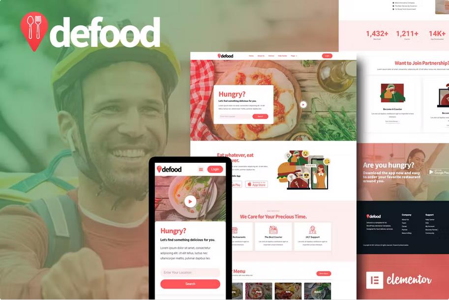 Preview image for DeFood - Food Delivery Elementor Template Kit