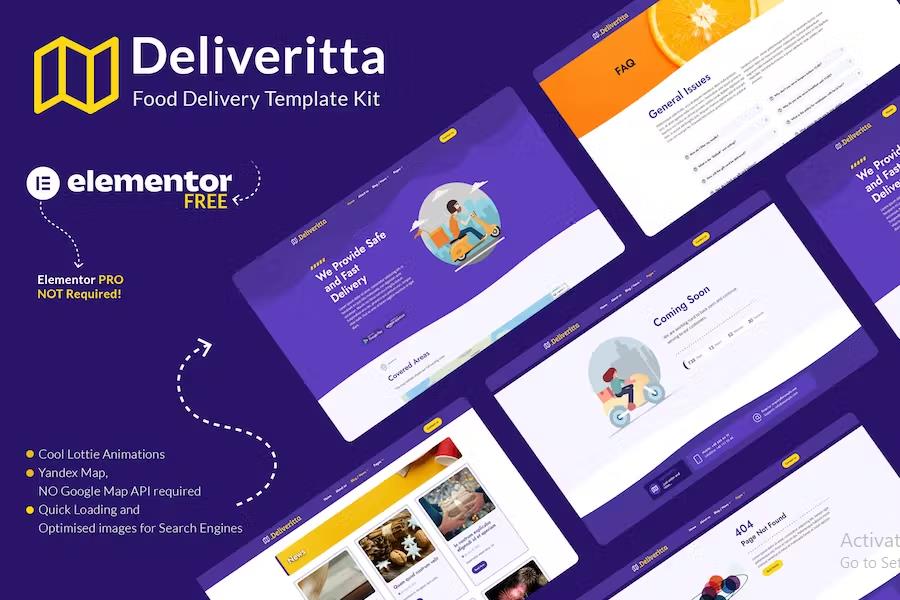 Preview image for Deliveritta - Food Delivery Elementor Template Kit