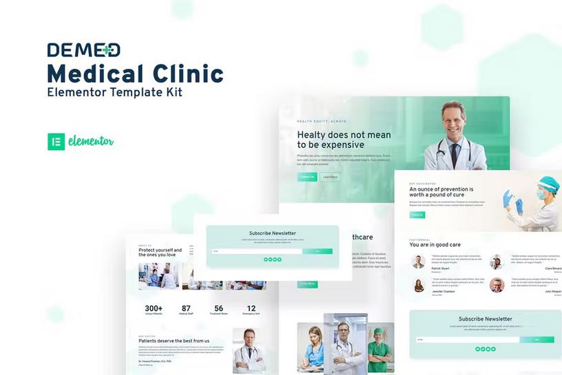 Product preview supplied for Demed - Medical Clinic Elementor Template Kit