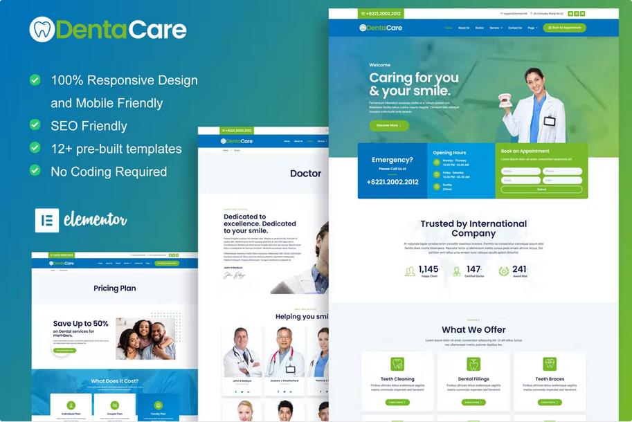 DentaCare - Dentist & Medical Elementor Template Kit