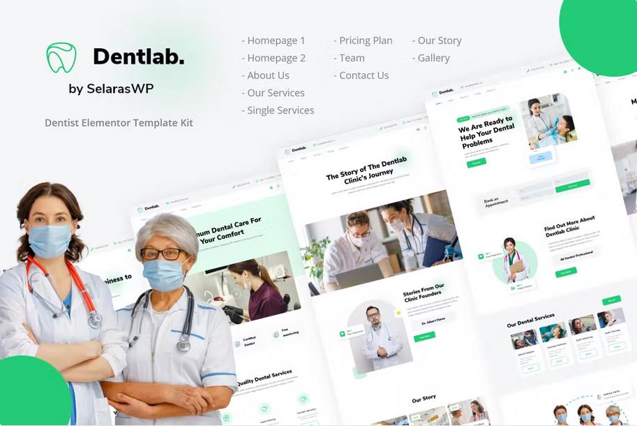Product preview supplied for Dentlab - Dentist & Dental Clinic Elementor Template Kit