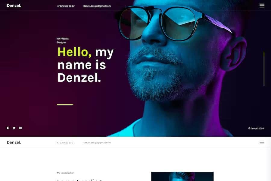 Denzel. - Onepage Personal HTML Template