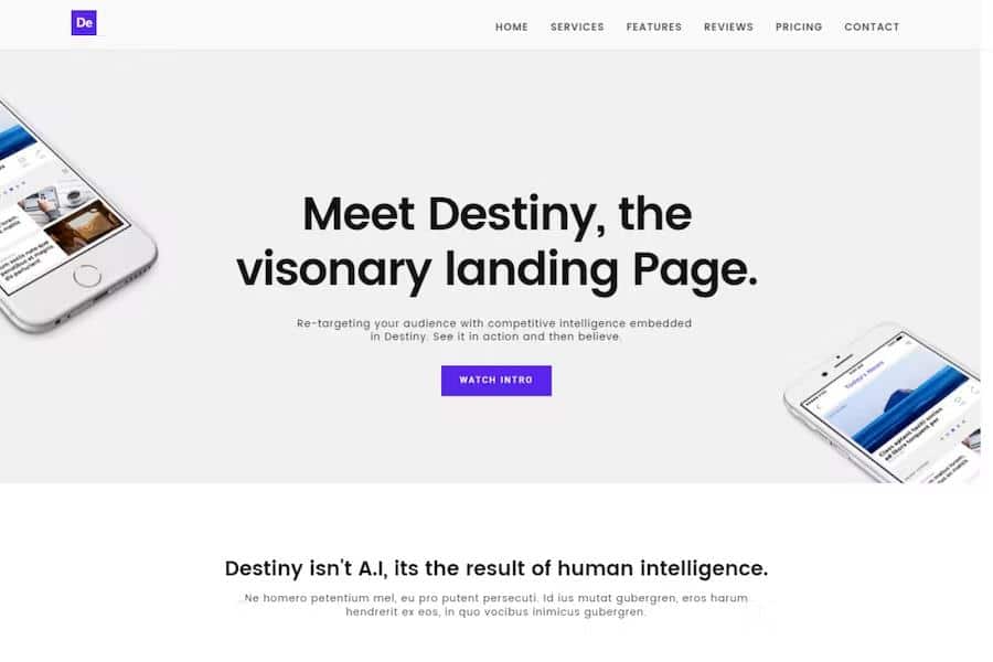 Destiny Multipurpose HTML Landing Page Template