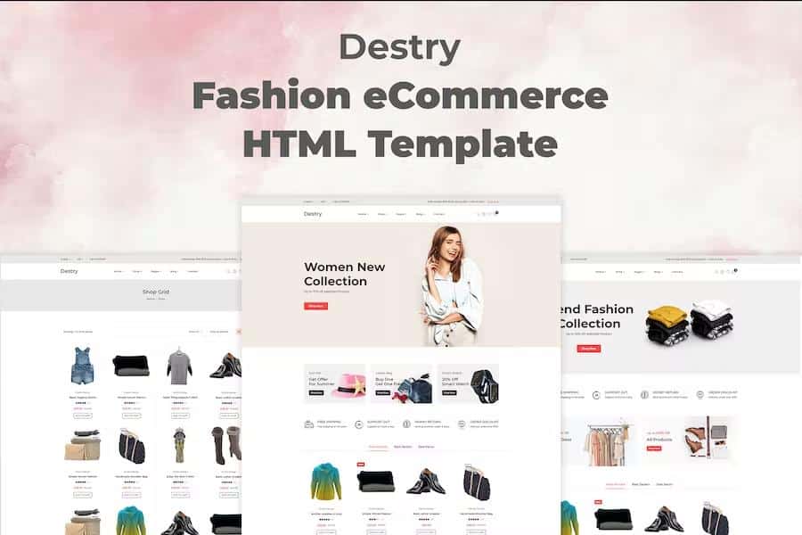 Fashion Modern Online Shop Website Template with responsive - Destry