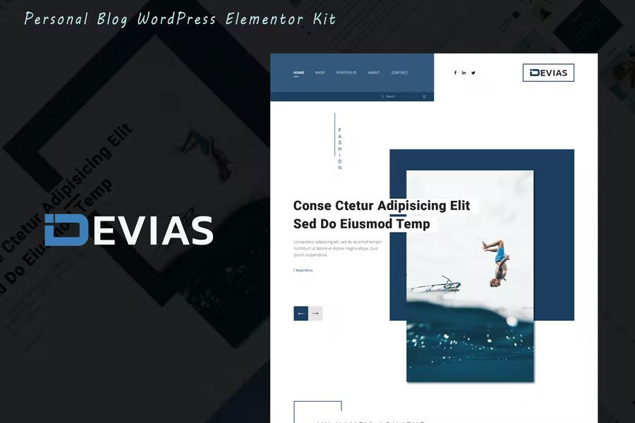 Devias - Blog & Magazine Elementor Template Kit listing image