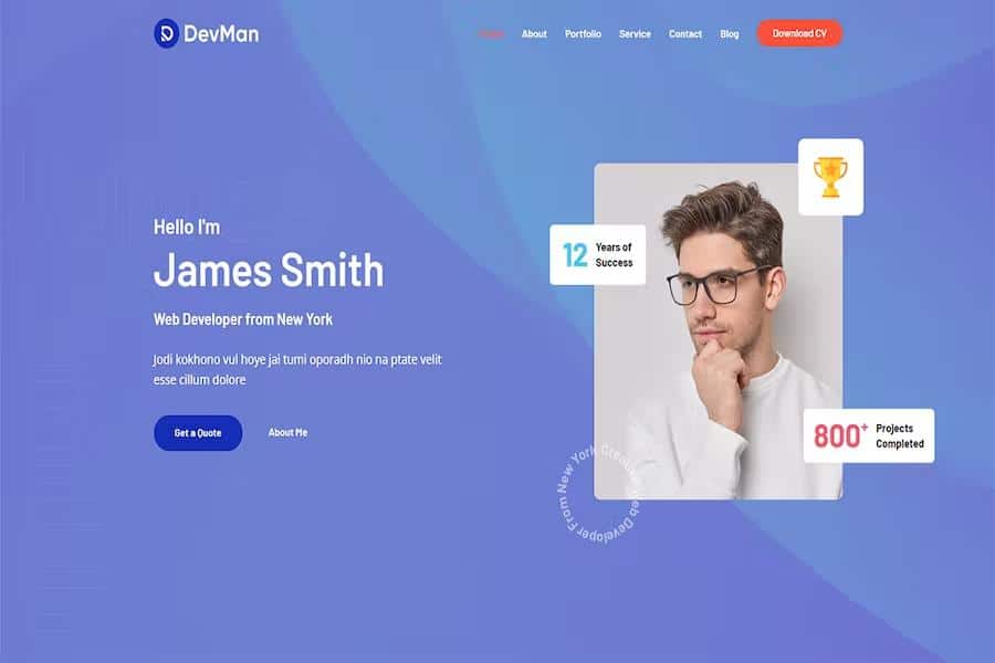 Devman - Personal Portfolio HTML Template