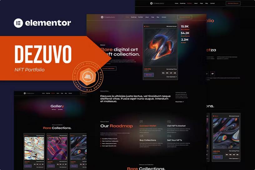 Preview image for Dezuvo - NFT Portfolio Elementor Template Kit