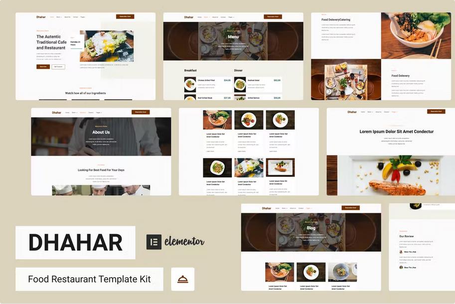 Dhahar - Restaurant Elementor Template Kit