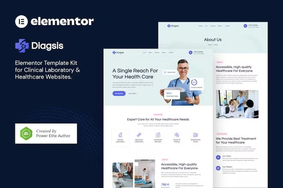 Preview image for Diagsis – Clinical Laboratory & Healthcare Elementor Template Kit