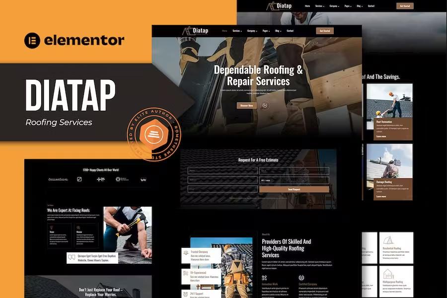 Preview image for Diatap - Roofing Services Elementor Template Kit