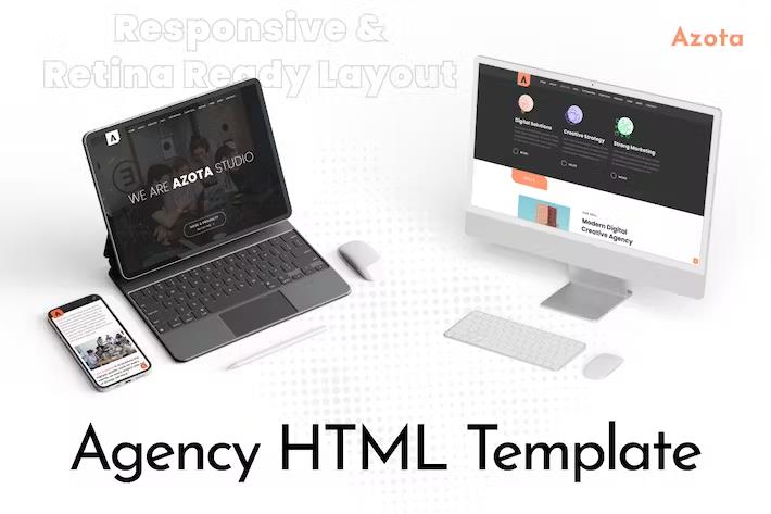 Preview image for Digital Agency HTML Template - Azota