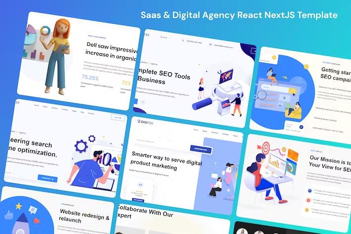 Preview image for Digitek - Saas & Digital Agency React NextJS Template