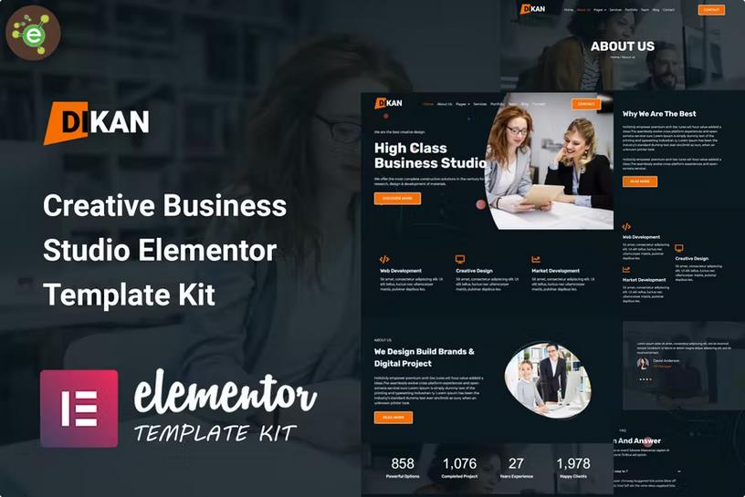 Dikan - Creative Business Studio Elementor Template Kit listing image