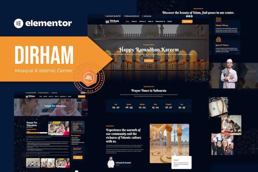 Dirham - Mosque & Islamic Center Elementor Pro Template Kit product preview