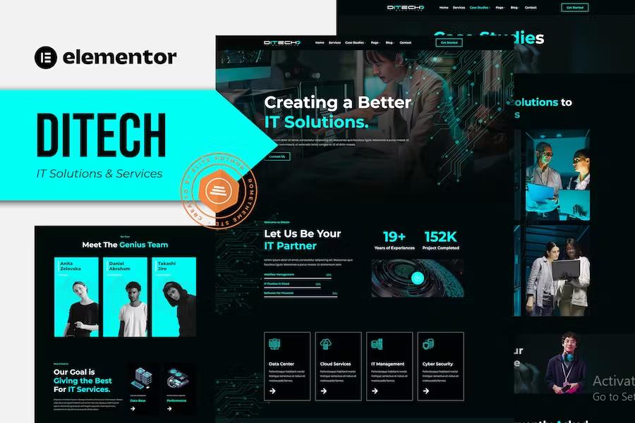Ditech - IT Solutions & Services Company Elementor Template Kit product preview