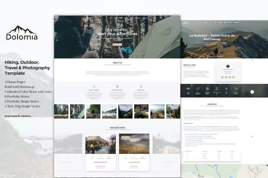Dolomia - Hiking, Outdoor, Mountain Guide HTML Template
