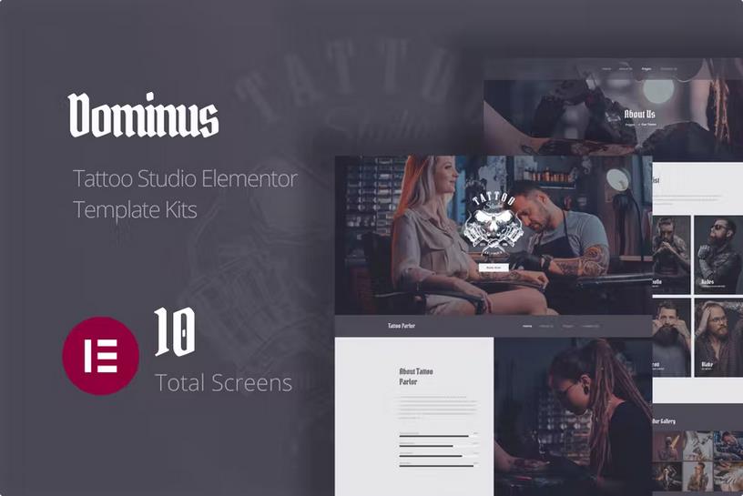 Preview image for Dominus - Tattoo Studio Elementor Template Kits
