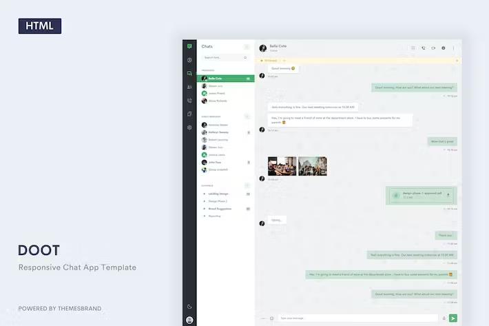 Doot - Chat App Template + Sketch, Figma & AdobeXD