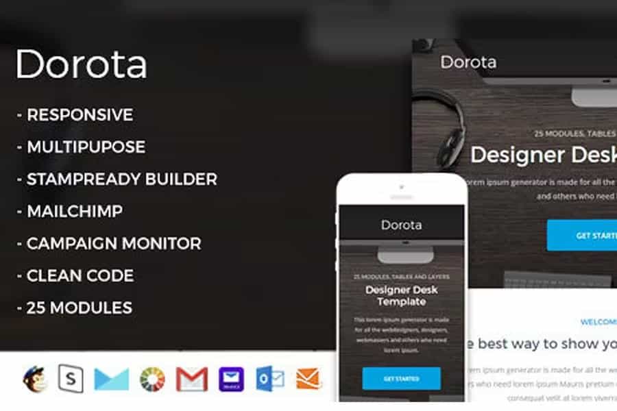 Dorota - Responsive Email Template + StampReady Builder