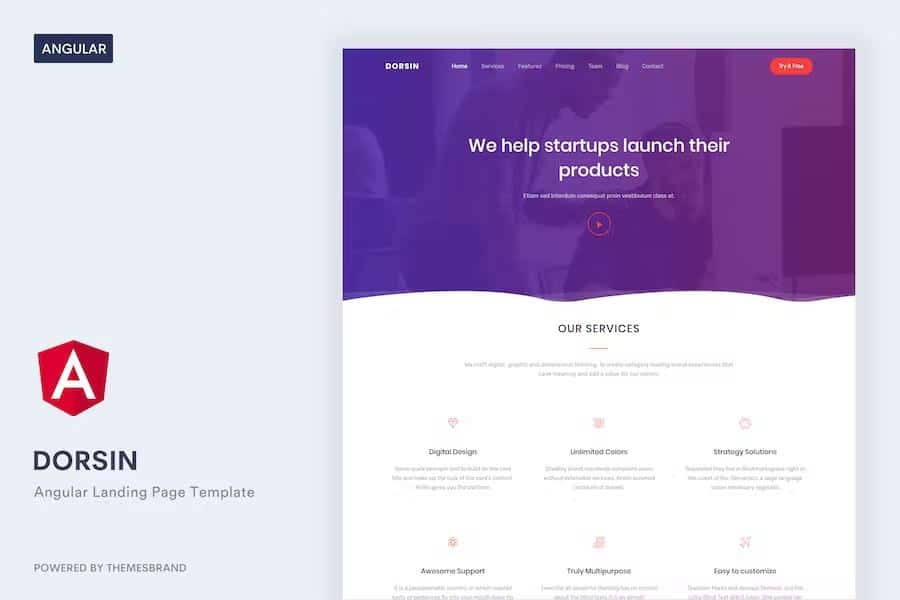 Dorsin - Angular 10 Landing Page Template