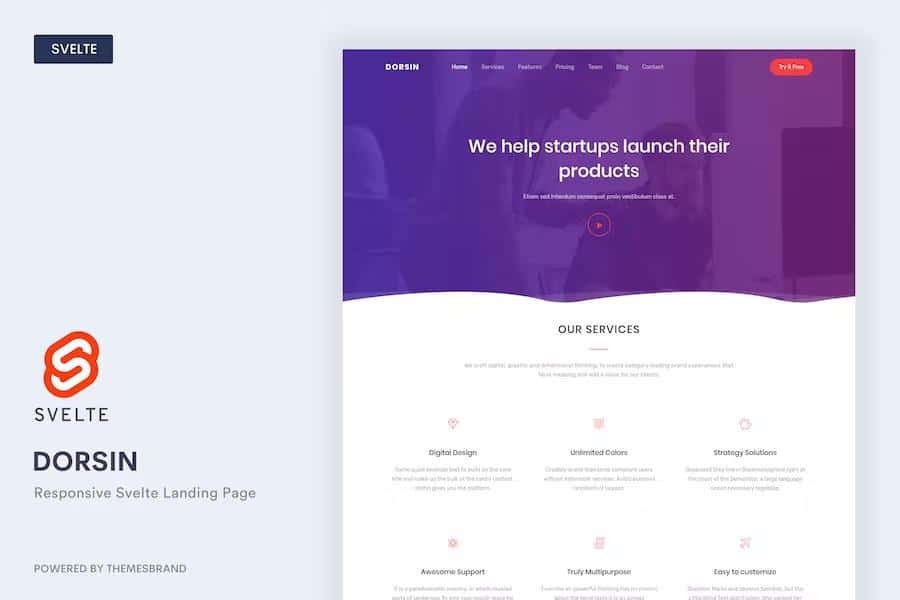 Dorsin - Svelte Landing Page Templae