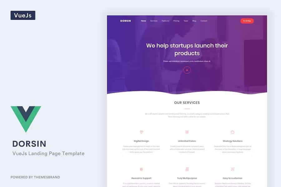 Dorsin - VueJs Landing Page Template