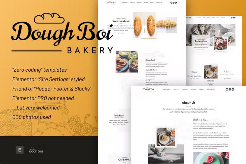 DoughBoiBakery - Bakery Cakery Elementor Template Kit listing image