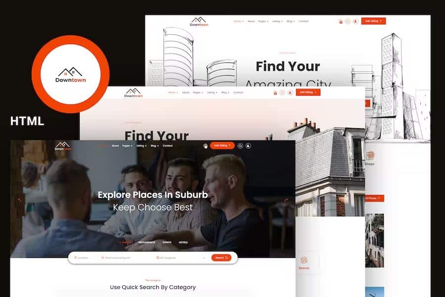 Downtown - Directory & Classified Listing Bootstrap 5 Template