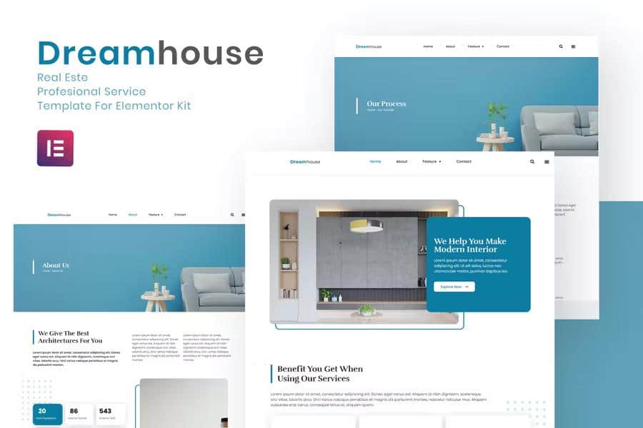 Dreamhouse - Real Estate Elementor Template Kit listing image