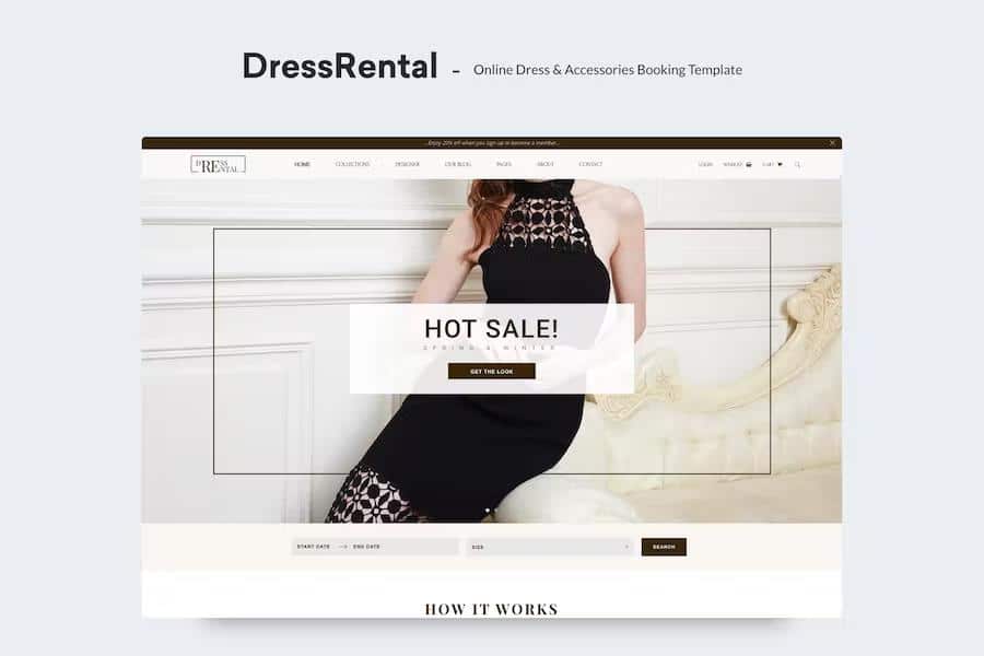 DressRental - Online Dress & Accessories Booking Template
