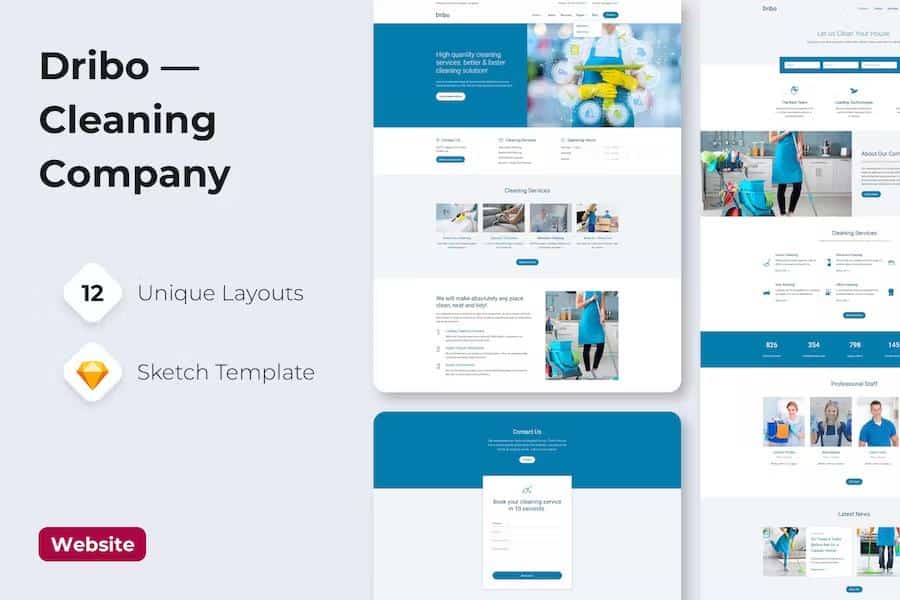 Dribo - Cleaning company Sketch Template