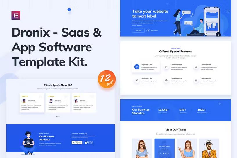 Dronix - SaaS & Startup Elementor Template Kit listing image