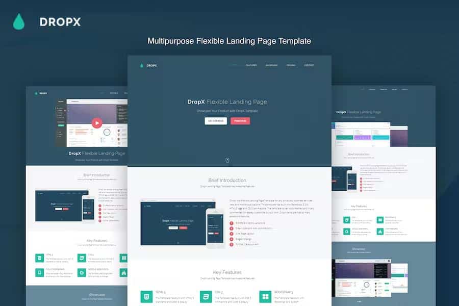 DropX - Multipurpose Flexible Landing Page Template