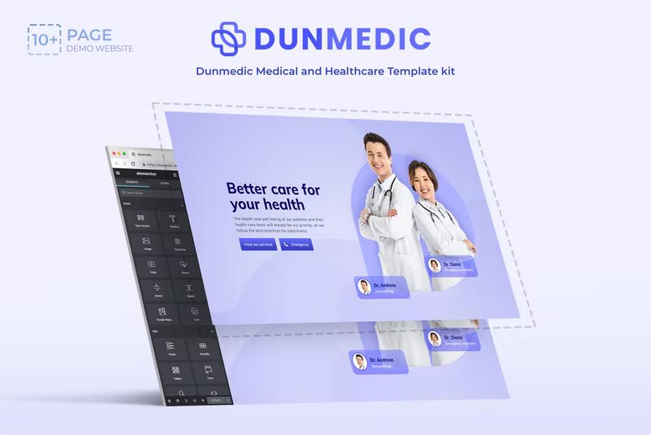 Product preview supplied for Dunmedic - Medical & Healthcare Elementor Template Kit