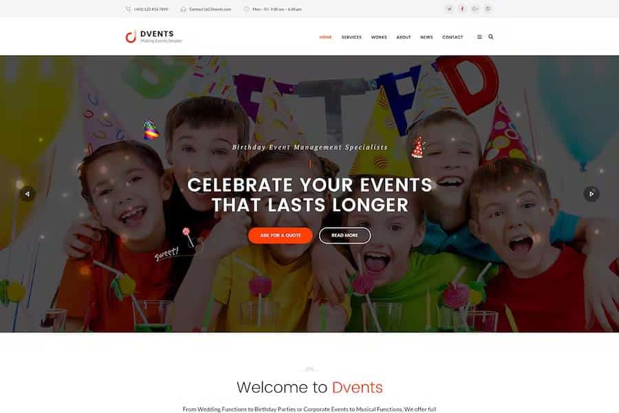 Dvents - HTML Template
